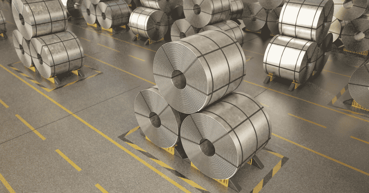 Warehouse storing large steel coils for manufacturing purposes (1)