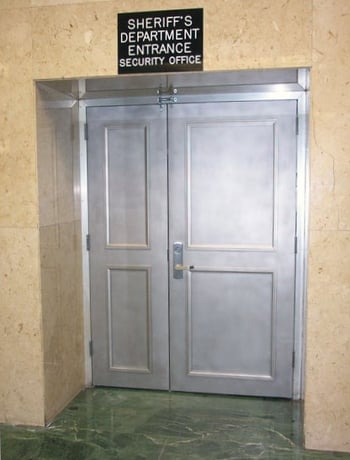 metal moulding - office door casing