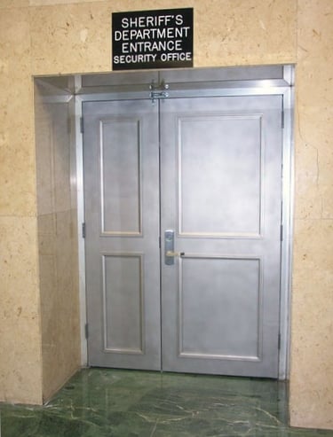 metal moulding - office door casing