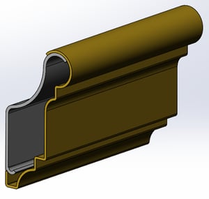metal picture rail molding - rendering