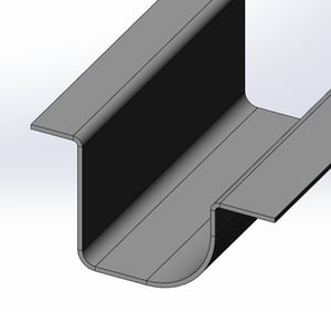 Cross section of a metal roll formed profile 3
