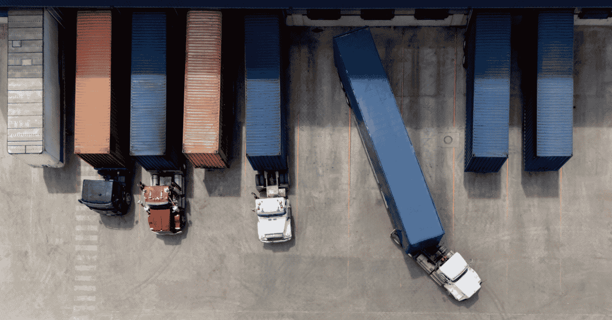 truck leaving the loading dock at a distribution warehouse (1)